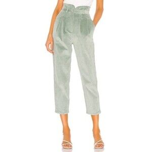 Revolve Song of Style Patricia Pants High Waisted Tapered Corduroy Green S